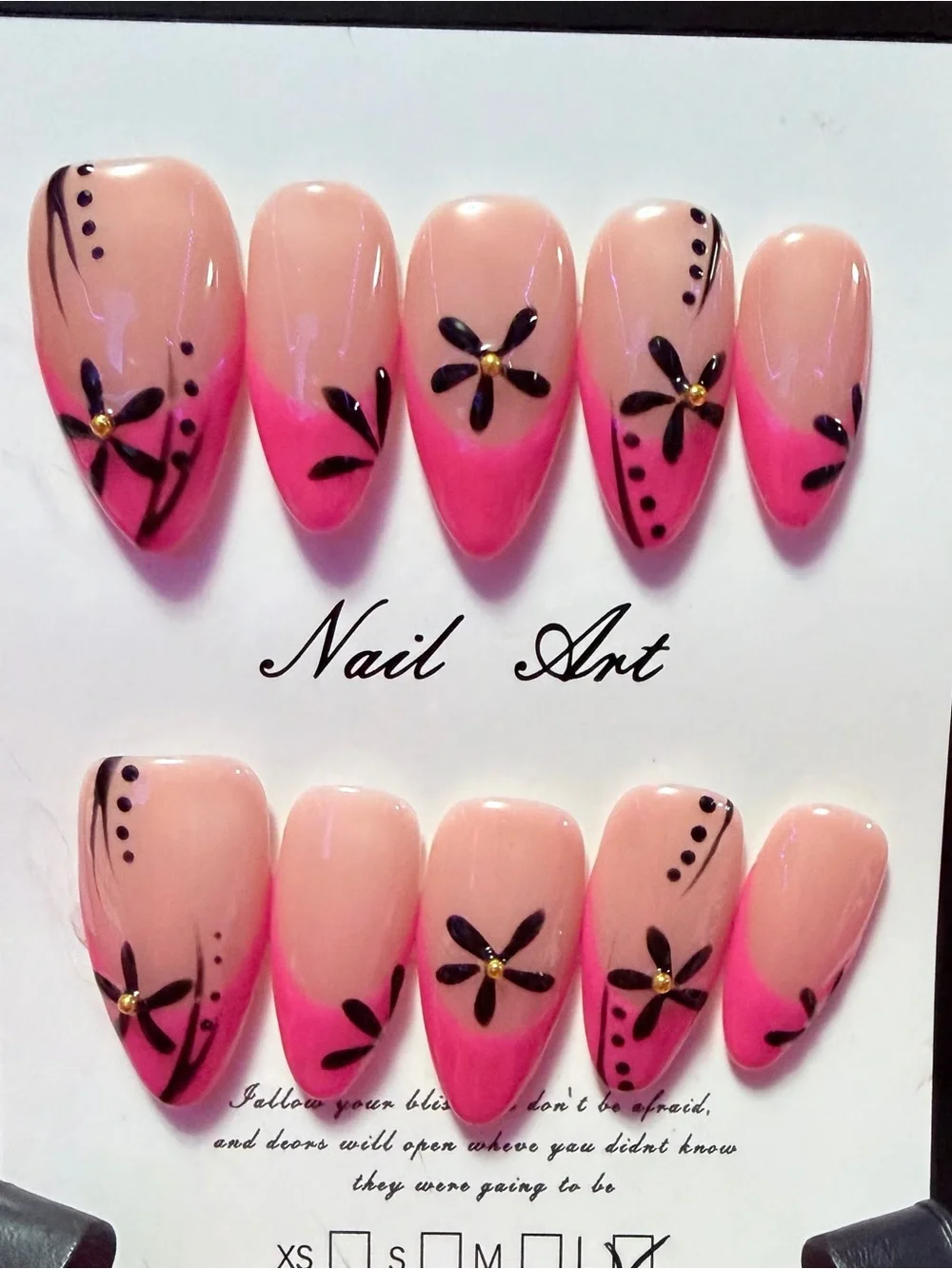 Pink Floral Nail Press-Ons